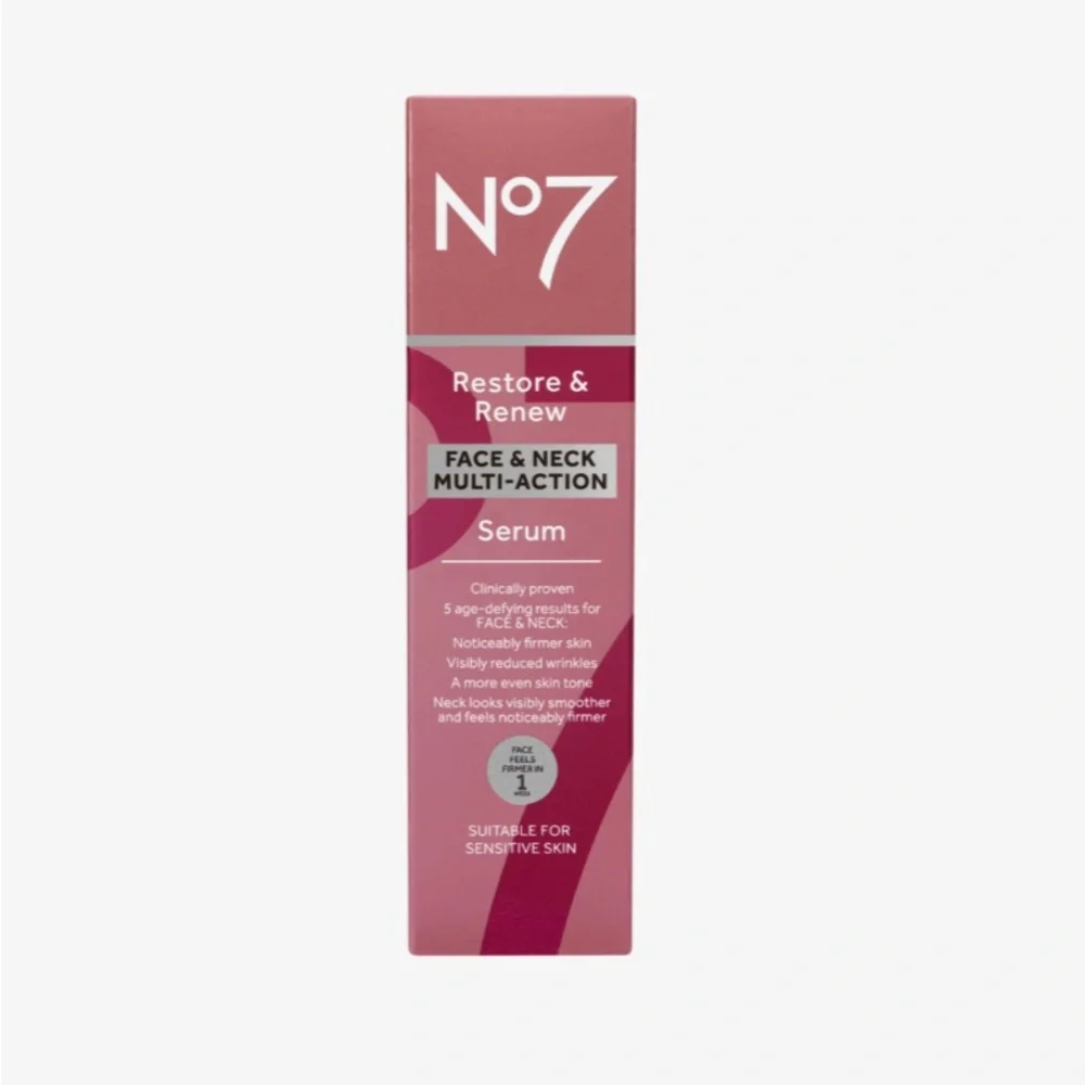 No 7 Restore and Renew face and neck multiaction Serum